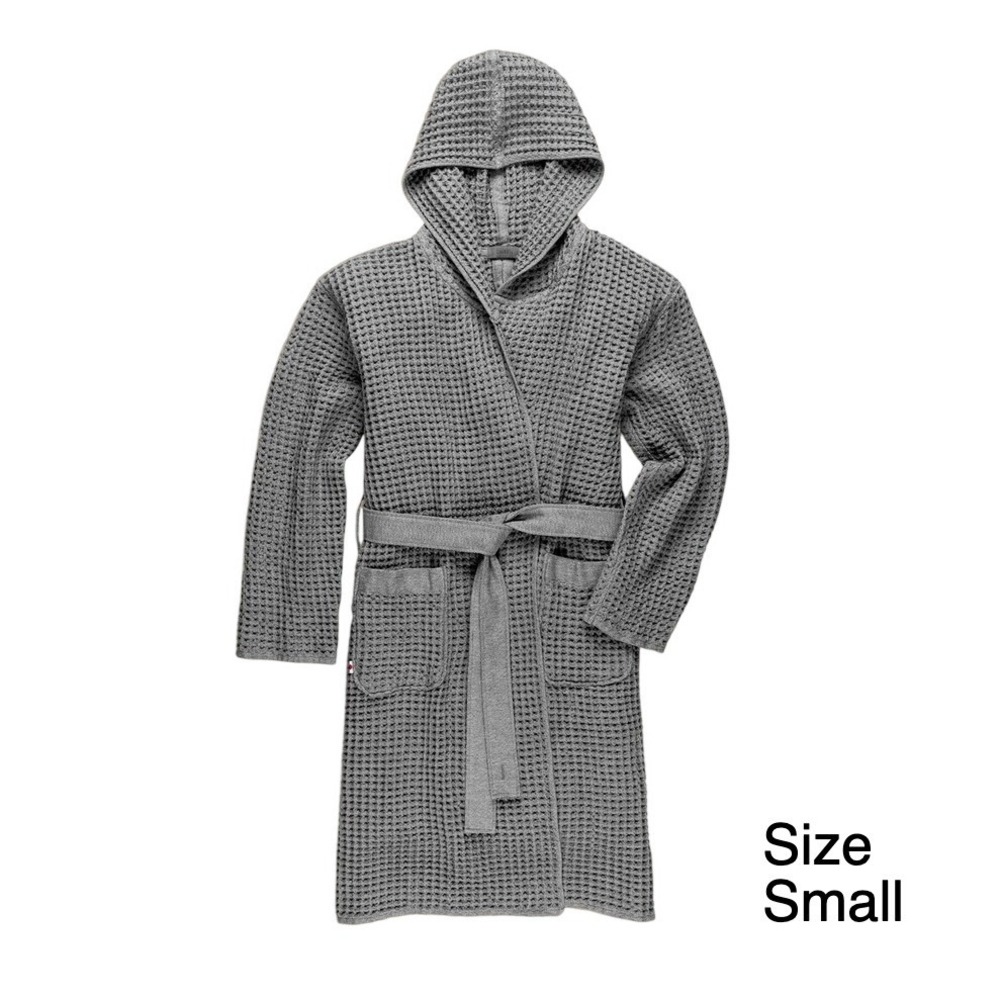 Onsen Supima‎ Waffle Bath Robe Cinder Grey Size Small New